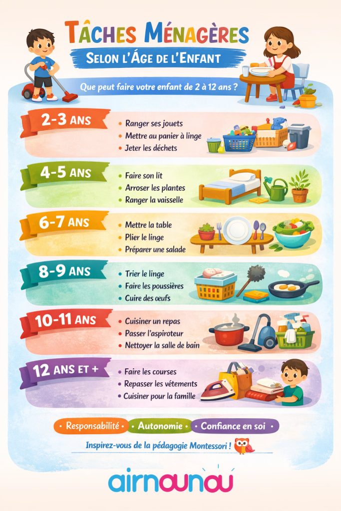 tâches ménagères enfants