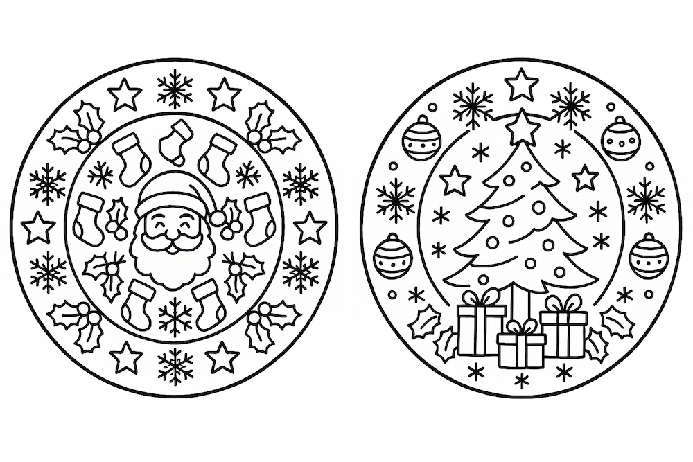 mandala simple à colorier 