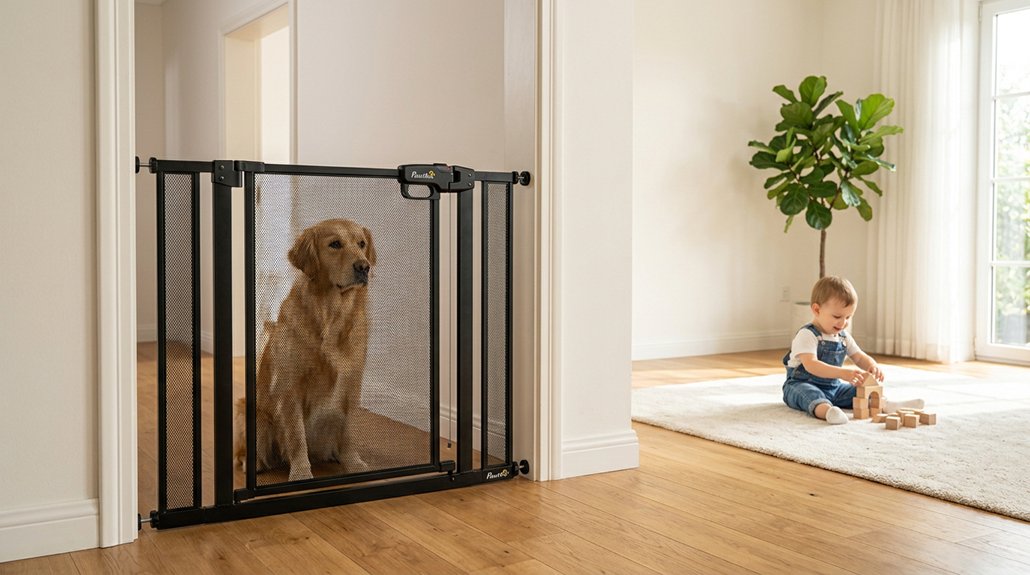 barrière pour enfants et animaux de compagnie à montage par pression réglable